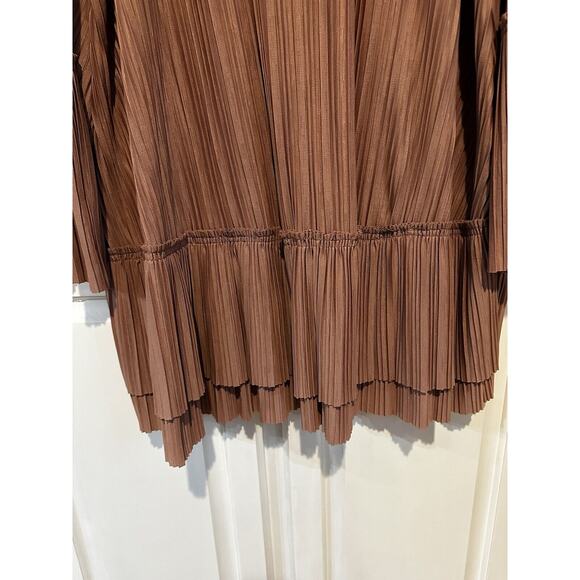 FREE PEOPLE Can't Help It Plisse Mini Dress In Clay Pink Size Large Boho Dreamy - Picture 9 of 15